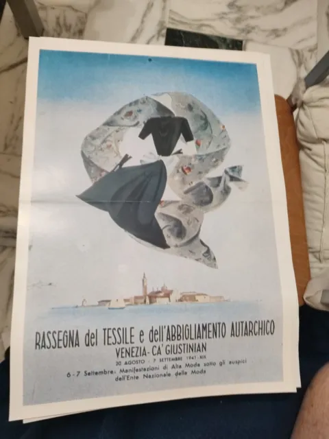 Stampa Locandina Poster Rassegna Del Tessile E Dell'abbigliamento Venezia 1941