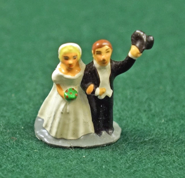 J Carlton by Gault French Miniature Figurine Cute Wedding Couple Bride & Groom