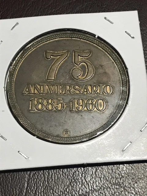 Salvadoran bank medal 75th anniversary 1885-1960