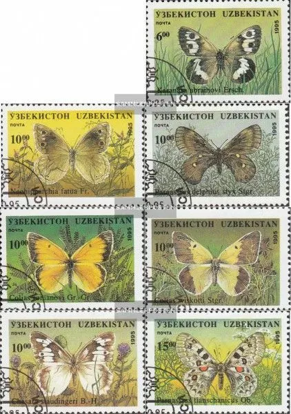 Usbekistan 85-91 (kompl.Ausg.) gestempelt 1995 Schmetterlinge