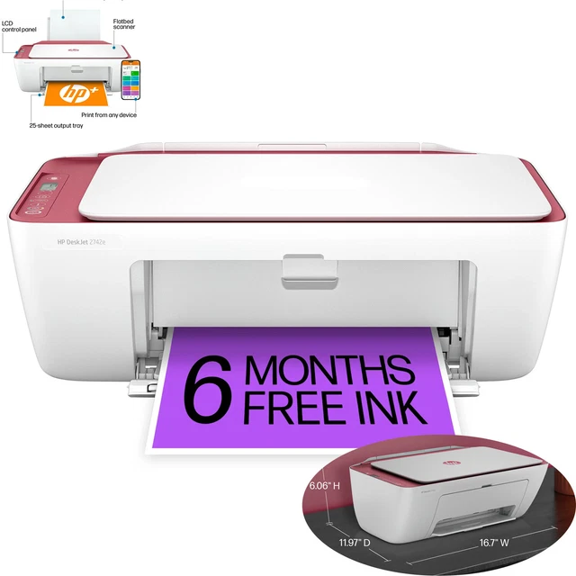 COLOR ALLINONE INKJET Printer with 6 months of Instant Ink included