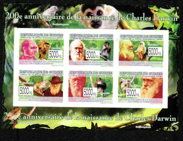 Guinea 2009 Darwin #1 Birds Monkeys Evolution Nature Imperf S12120-2