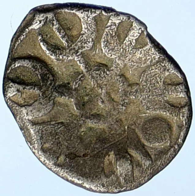 INDIA Ancient GANDHARA JANAPADA Authentic OLD Silver Coin RADIANT CIRCLE i107604