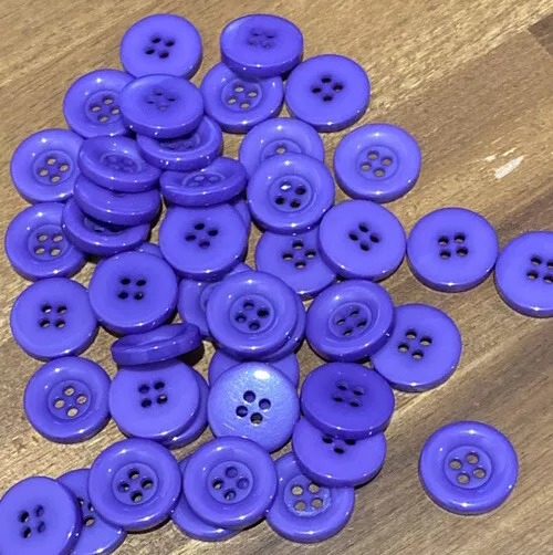 20 X Purple  15mm Four Hole Resin Buttons- Australian Supplier