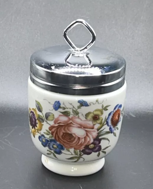 Vintage Royal Worcester England Porcelain Egg Coddler Bournemouth Pink Rose