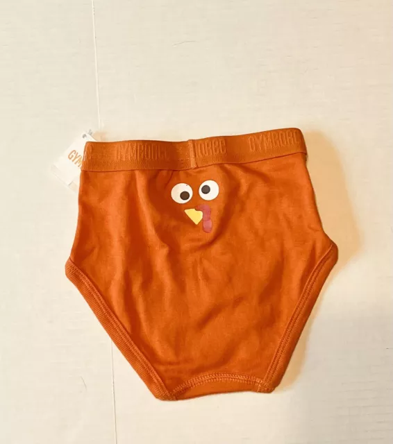 NWT Gymboree Boys Size Size XS 3-4 Orange Turkey Gobble Underwear Briefs