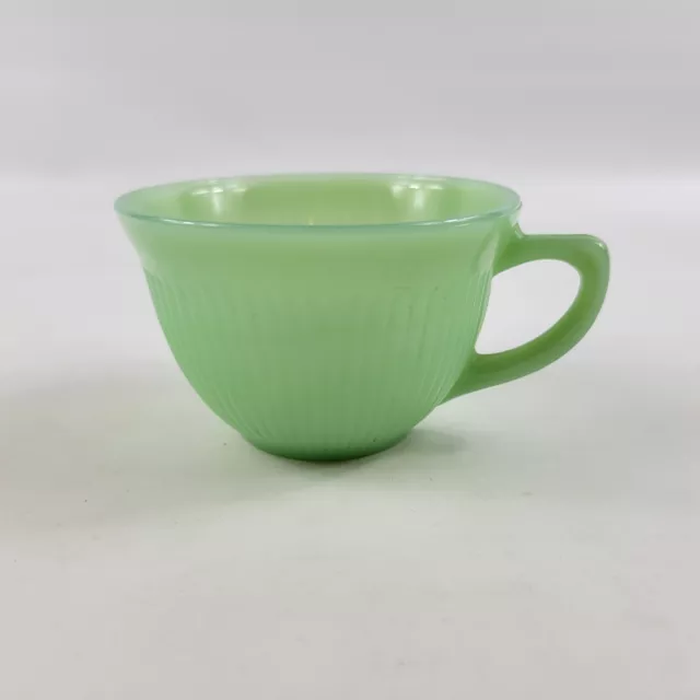 Oven Ware Fire King Jadeite Tea Cup Green Ribbed Dinnerware