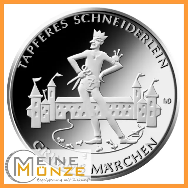 20 Euro Münze TAPFERES SCHNEIDERLEIN Grimms Märchen 2019 Silbermünze + Kapsel DE