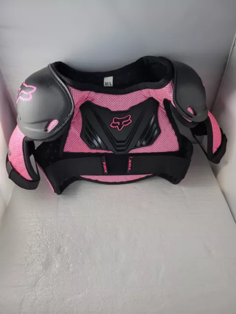 Fox Racing Youth M-L Peewee Titan Chest Guard-Black/Pink (Tk)