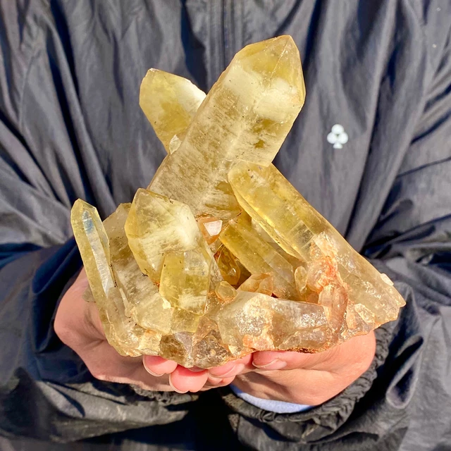 1.4LB Natural Citrine cluster mineral specimen quartz crystal healing