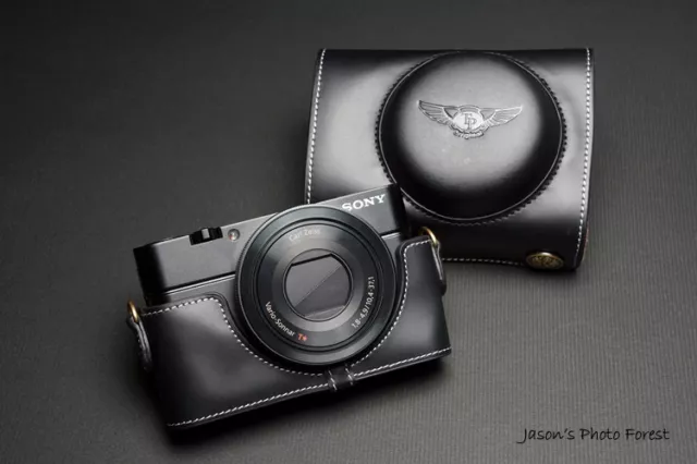 Handmade Genuine real Leather Full Camera Case Camera bag for SONY RX100 Black