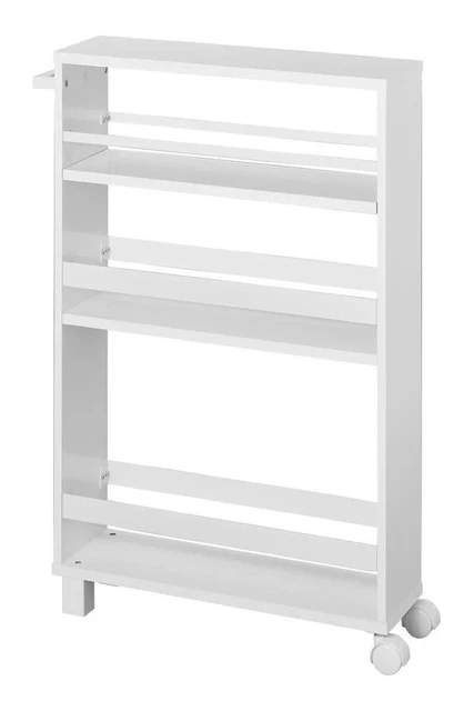 Carro de nicho de cocina 50x79x15cm carro de cocina estante rodillos - blanco