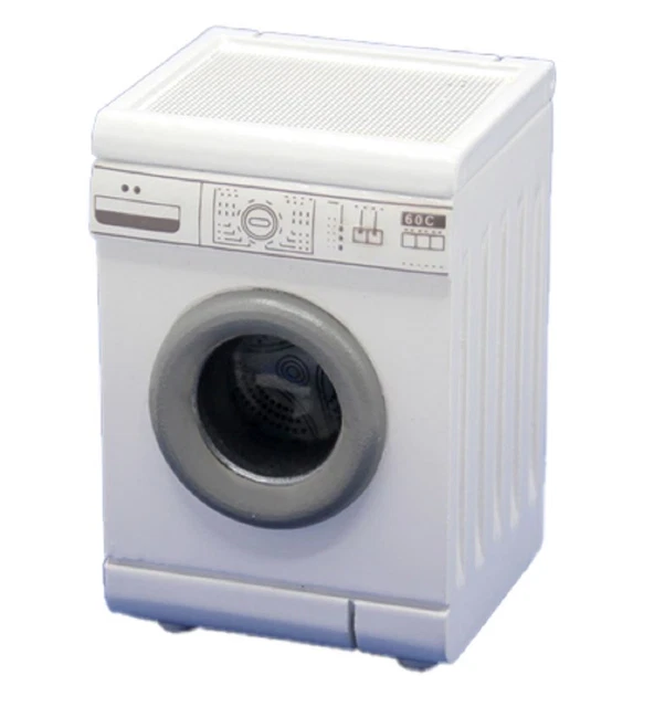 DOLLS HOUSE WHITE Washing Machine Kitchen Laundry Furniture Miniature