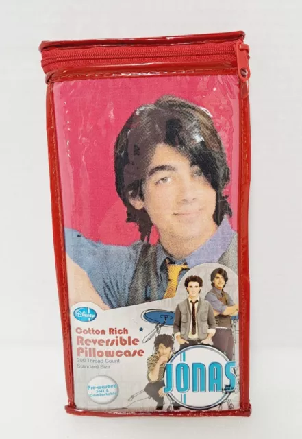 Nueva funda de almohada de algodón reversible tamaño estándar de talla estándar de Disney Jonas Bros Boy Band