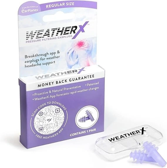 WEATHERX EAR PLUGS Migraine Reduction Barometric Pressure Weather Latex