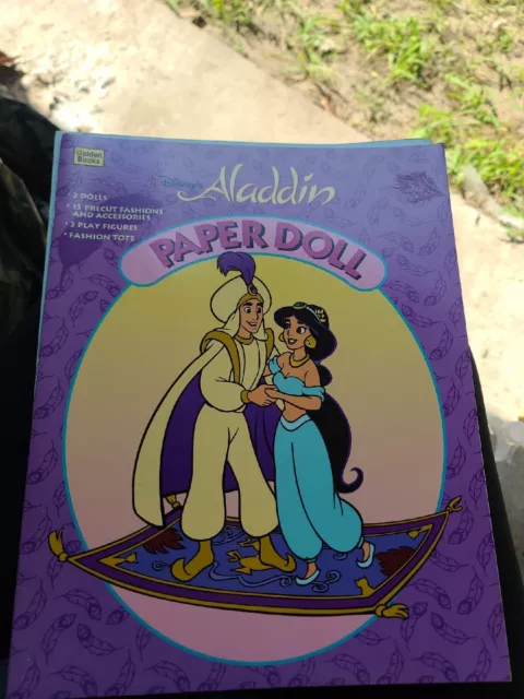 ALADDIN 1992 Uncut Deluxe Paper Doll, Golden Book, Disney - Vintage Rare, EX