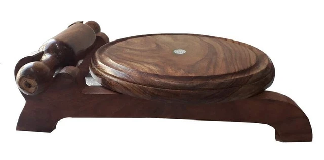 Belan Chakla Set di mattarelli da cucina in legno con supporto Maker Roti...