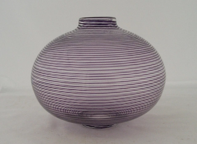 Vintage Mid Century Modern Murano Glass Mezza Filigrana Vase - Dino Martens?