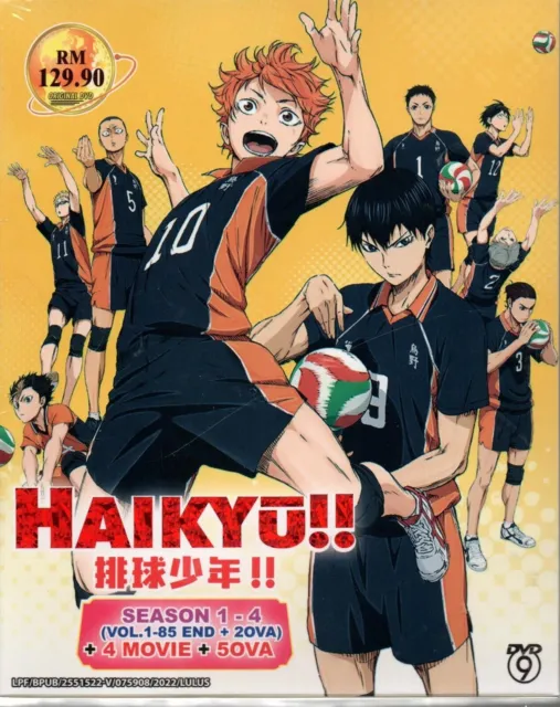 ANIME, HAIKYUU!! 1ST,2ND,3RD,4TH,1-85 EPISODES, 10 DVD, ENG-AUDIO,2  BOXES.2021