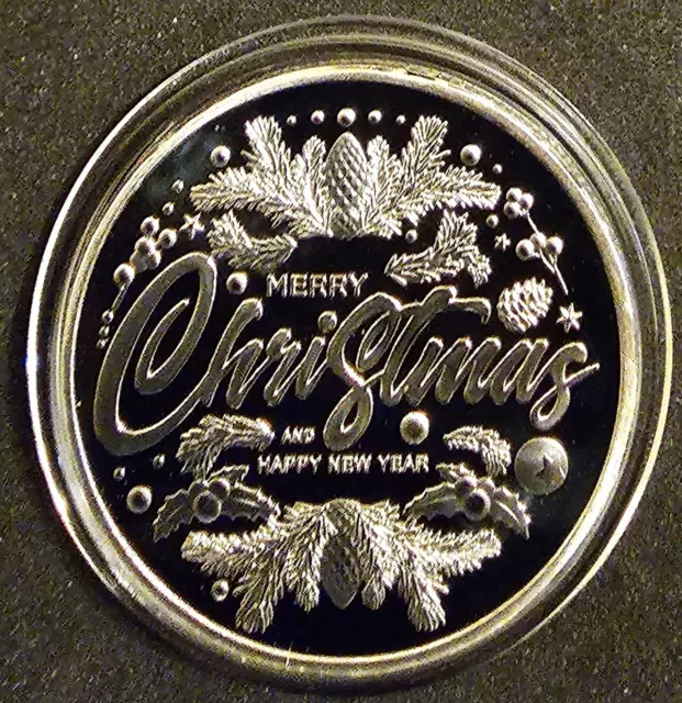 Merry Christmas, Happy New Year, Coin Santa Claus Wishing  Silver Coin