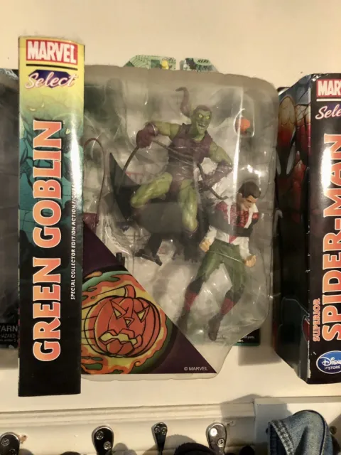 Marvel Diamond Select Green Goblin & Unmasked Spider-Man Figure New