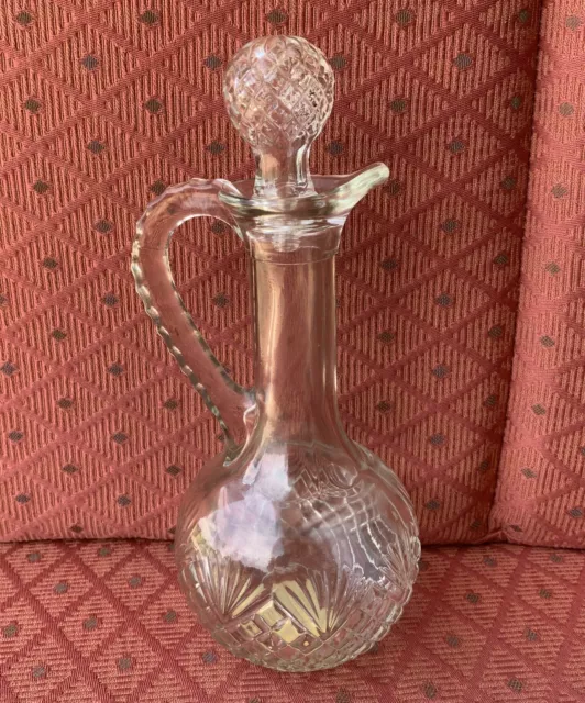 Avon Vintage Crystal Glass Pitcher Decanter Bottle Diamond Cut