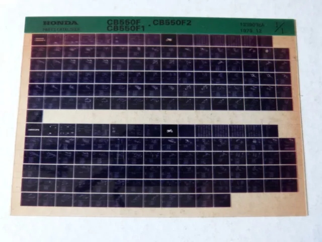 MICROFICHE MOTO HONDA : CB 550 F / CB 550 F2 / CB 550 F1 de 1979