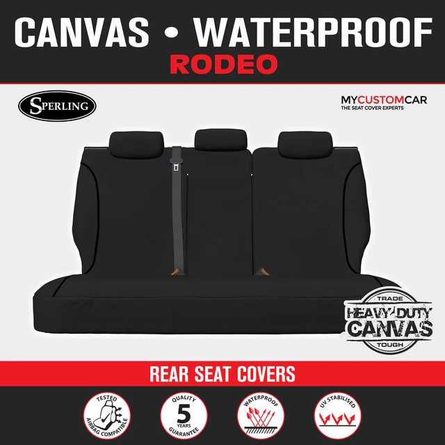 HOLDEN RODEO RA Dual Cab 2003-2008 Custom Tradies Canvas REAR Car Seat ...