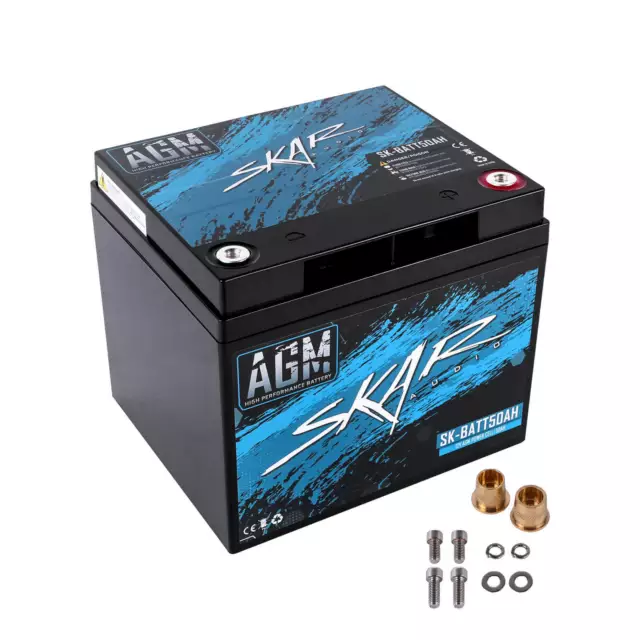 NEW SKAR AUDIO 12V 50Ah AGM HIGH PERFORMANCE CAR AUDIO BATTERY | SK-BATT50AH