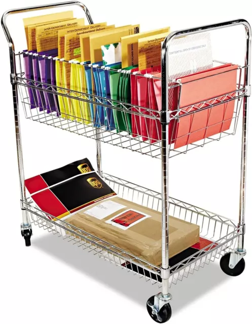 Alera ALEMC3518SR Carry-All Cart/mail Cart, Two-Shelf, 34-7/8w X 18d X...