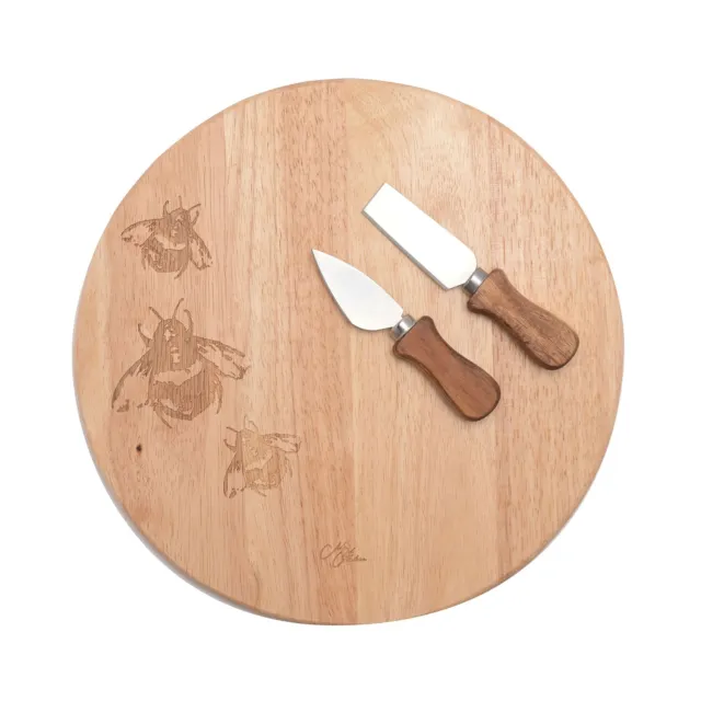 Meg Hawkins Round Cheese Board and Knife Set - Bee