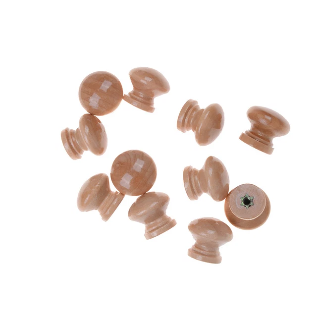 10pcs Natural Wood Wooden Cabinet Knob Drawer Wardrobe Door Pull Handle D FJ6-wf 3