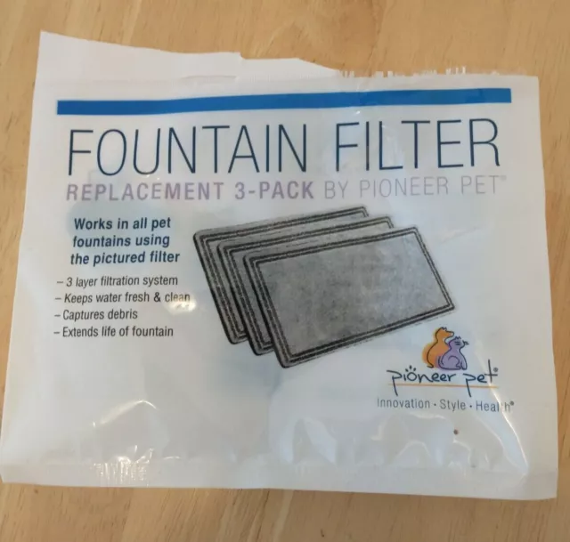 Pioneer Pet Replacement Filters for Pet Water Fountains - Open Pak - 2pcs