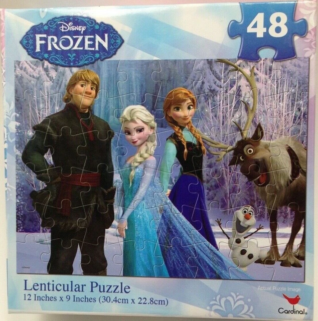 DISNEY FROZEN ELSA Anna Sven Olaf Kristoff Lenticular Puzzle 48 Pieces ...