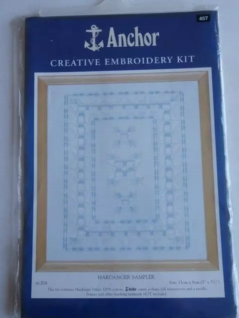 Kit de bordado creativo ancla - muestreador hardanger 13 x 9 cm