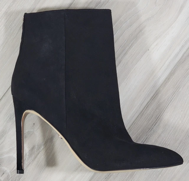 Sam Edelman Booties Wren Womens 9M High Heel Black Suede  Floor Sample New