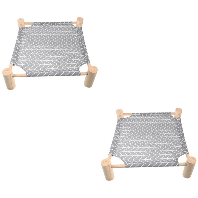 2 Pieces Lit De Camp Pour Animaux De Compagnie Literie Hamster En Bois