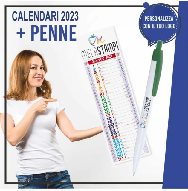 Calendari 2024 + penne personalizzati con stampa logo gadget pubblicitari penna