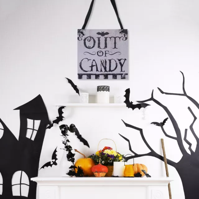 2 Pcs Hanging Sign Decoration Creepy Spooky Halloween Decorations Listing Board