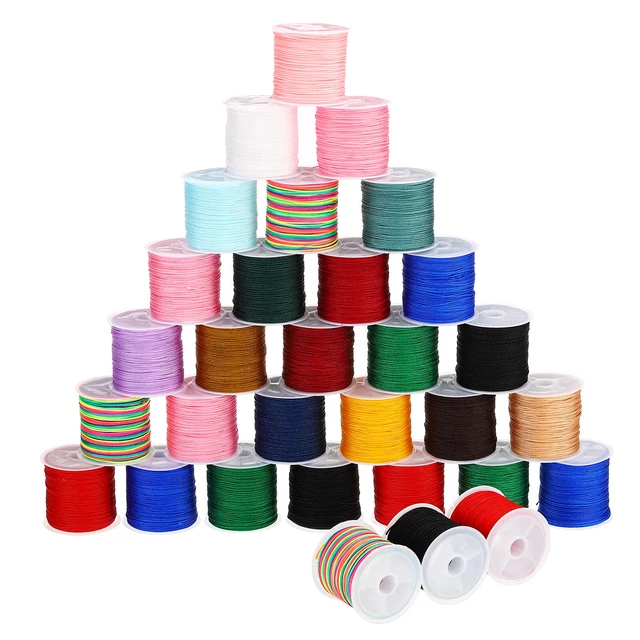 0.8mm Nylon String Cord, 678 Yards Beading Thread, 19 Colors