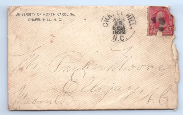 1892 University North Carolina Student Letter Baseball John G. Carlisle Ellijay