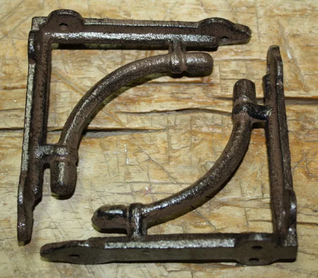 2 Cast Iron Antique Style CABLE Brackets, Garden Braces Shelf Bracket Industrial