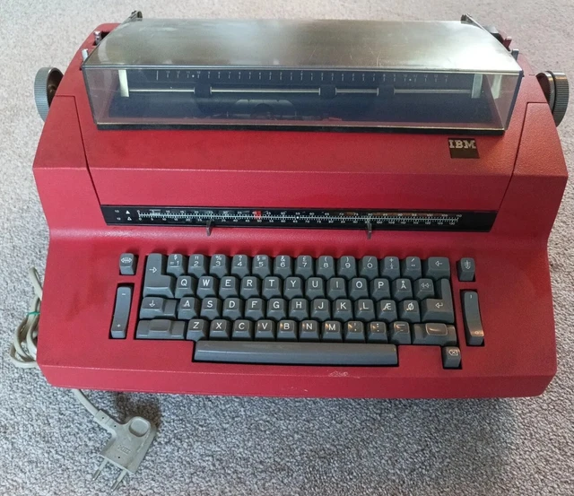 VINTAGE ELECTRIC IBM XYD Red Typewriter Selectric Golf Ball Danish Type
