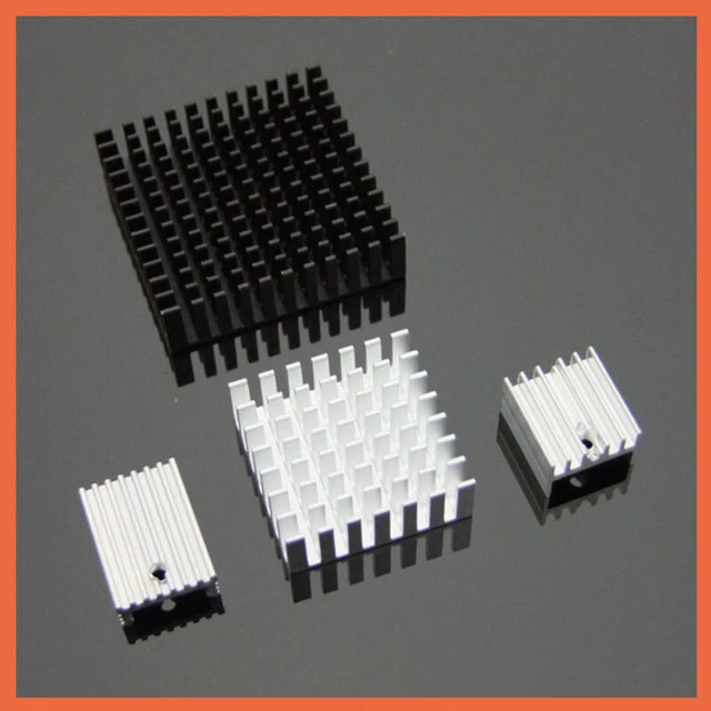 Aluminum Mini Heatsink For IC Chip Heat Sink Cooler Radiator Black Silver 7 Size