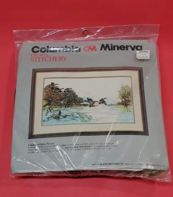 Foto de gansos de colección Columbia Minerva | #7713 | kit de costura Crewel de 18"" x 30"" 1978