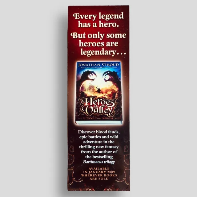 Heroes Of The Valley Jonathan Stroud  Collectible Promo Bookmark -not the book
