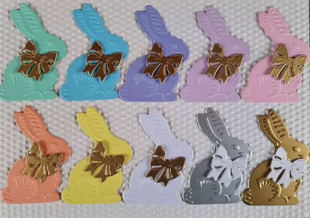 10 x Stanzteile Kartenschmuck Kartenaufleger Osterhase Scrapbooking Basteln