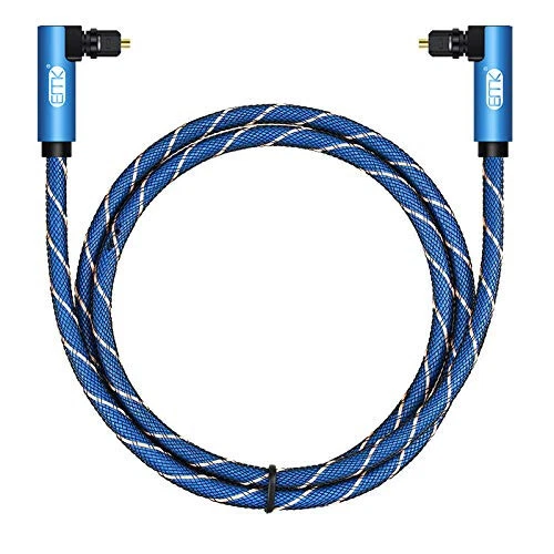Double Câble Angle droit 90° Câbles Toslink Fibre Optique Audio numérique tressé