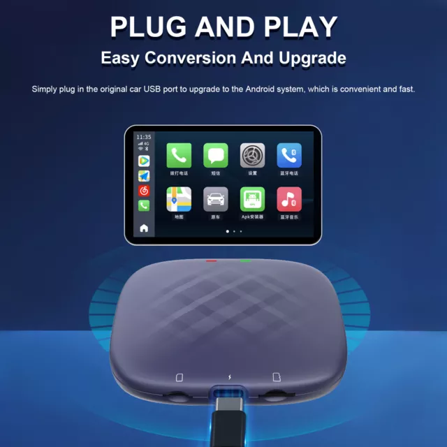 Carlinkit Carplay AI Box Plus Android 13 Adaptateur Bluetooth Sans fil 8+128 Go