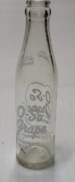 VINTAGE 1944 O-SO GRAPE 7OZ Soda Bottle